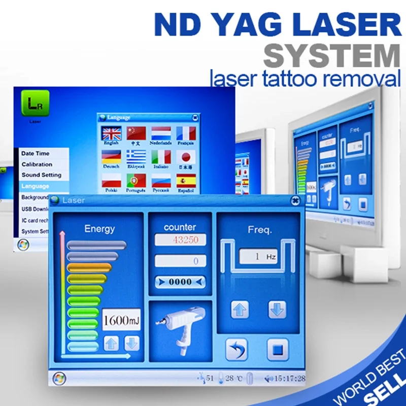 CE aprobó 1064 532 1320nm Q Switch Nd Yag Laser Tattoo Removal Machines Precio