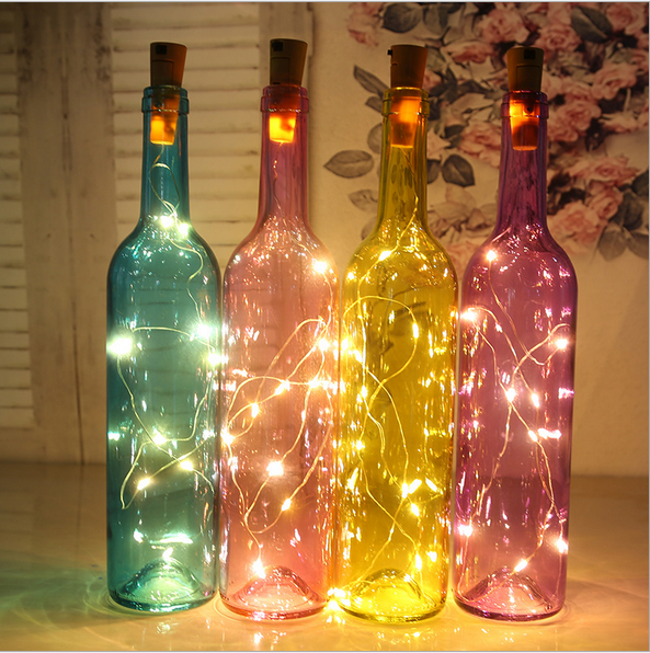 Подгонянный цветные стеклянные флаконы светодио дный светодиодными огнями строки для украшения вечерние