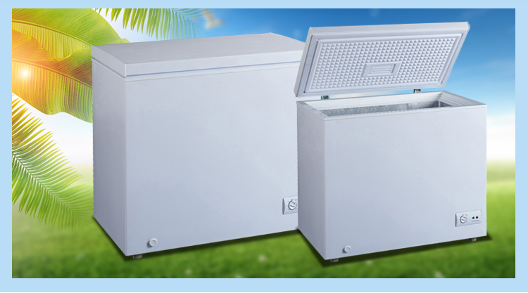 Commercial high efficiency chest freezer horizontal freezer with lock