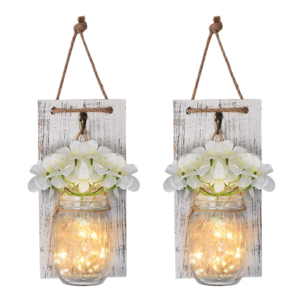 Каменная банка бра деревенские настенные бра деревянный настенный декор с волшебной световой струной