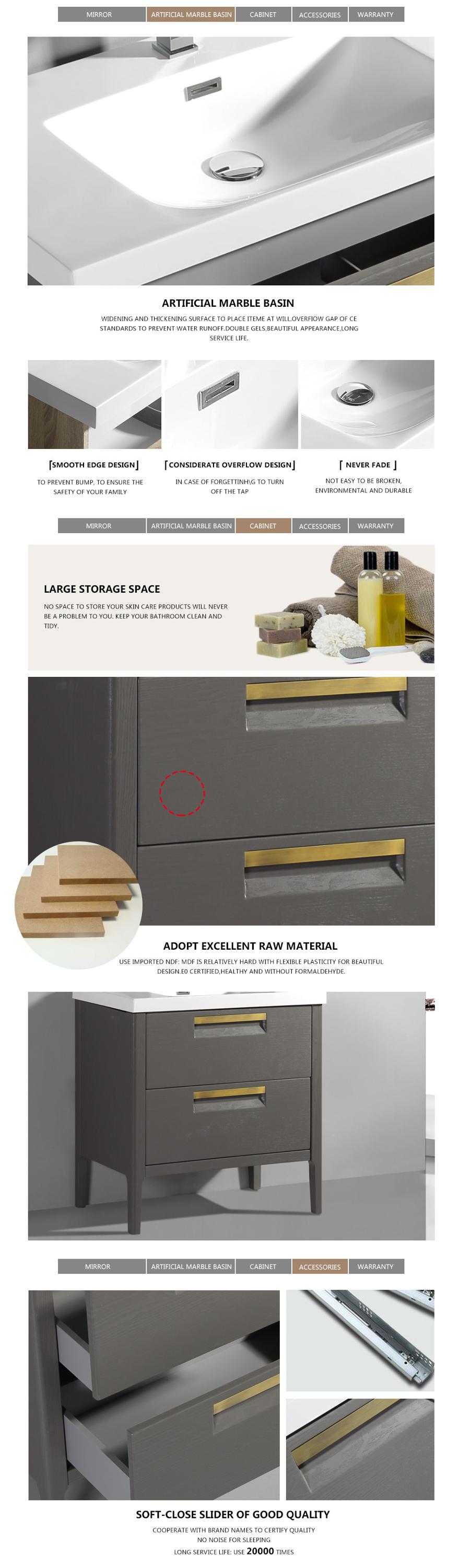 GOLDEA 32 inch bathroom vanity standing American style bathroom furniture