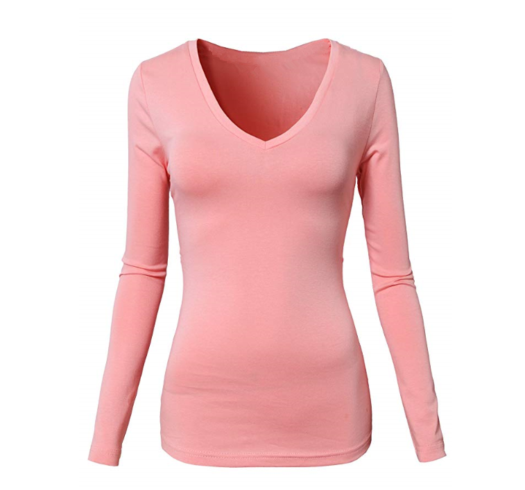 Новое поступление пользовательские мериносовой шерсти женщин v-образным вырезом с длинным рукавом базовый слой