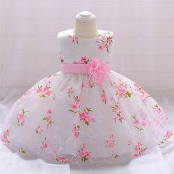 Venda quente bebê menina vestido de festa da princesa vestido Infantil Da menina Da Criança bonito do bebê vestido da menina flor