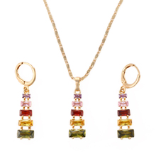 FidgetKute 3 Rows 7-8MM White Pearl Pendant Necklace Earrings Set