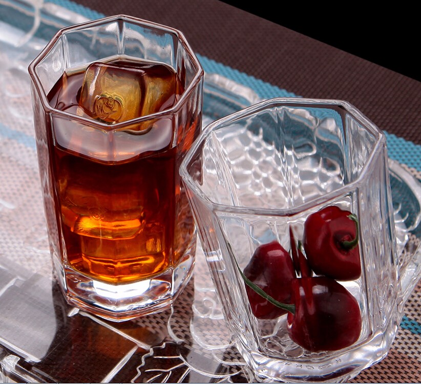 octagon shaped glass tea &juice cup