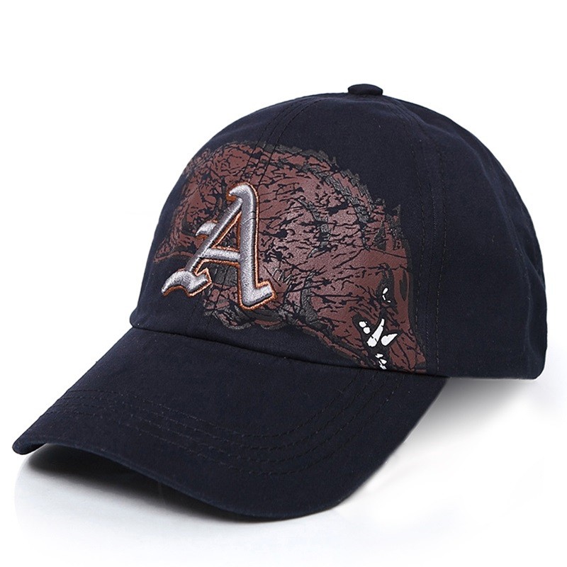 Lettered baseball cap with capital letters A outdoor sport hat for man