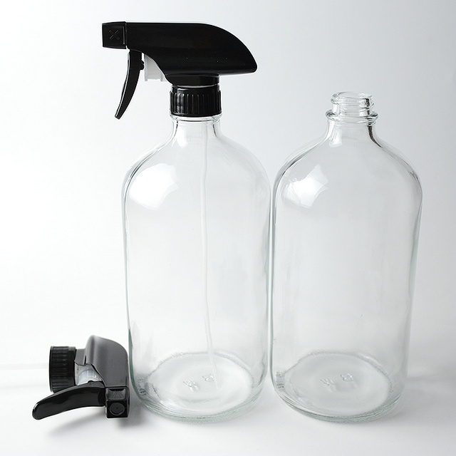 Wholesale 1 oz 2 oz 4 oz Boston Clear Glass Dropper Bottle With Sprayer