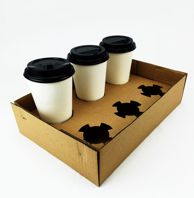 Disposable Corrugated Paper Coffee Cup Paper Tray for Drink