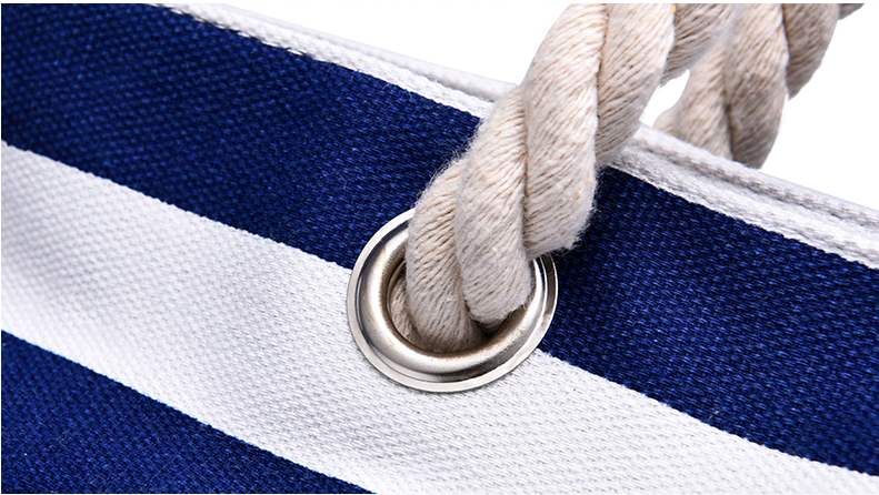 Borse da spiaggia in tela con manico in corda extra large all'ingrosso