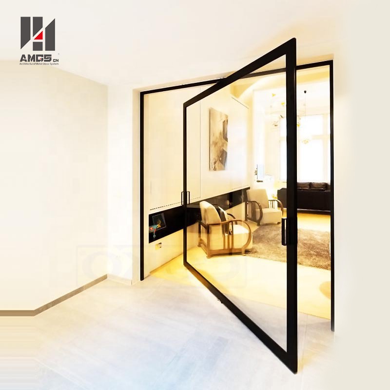 Commercial Aluminium glazing interior Pivot Revolving Modern Entry doors For Resturnant