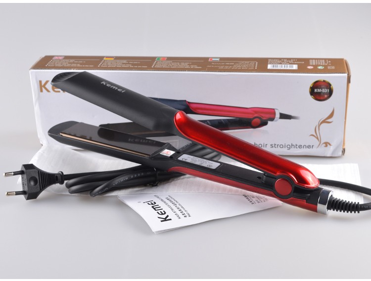 Kemei KM-531 New Design Top Quality 40W Flat Iron Styling Iron Professional Electric Hair Straightener