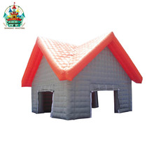 2019 large outdoor inflatable house tent large orange roof and gray wall tent in hot sale