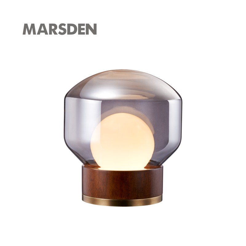 Современный коралловый Янтарный деревянный Базовый светодиодный светильник MARSDEN, товары для дома, для отеля, ресторана, декоративная настольная лампа, настольные лампы
