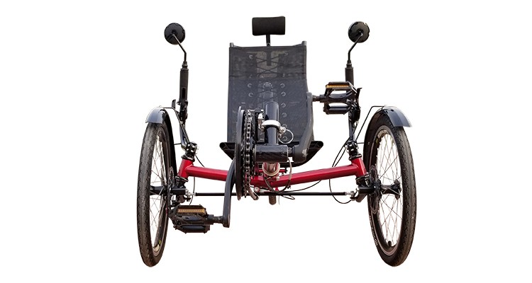 Foldable Electric Recumbent Trike Bicycle with Rear Suspension
