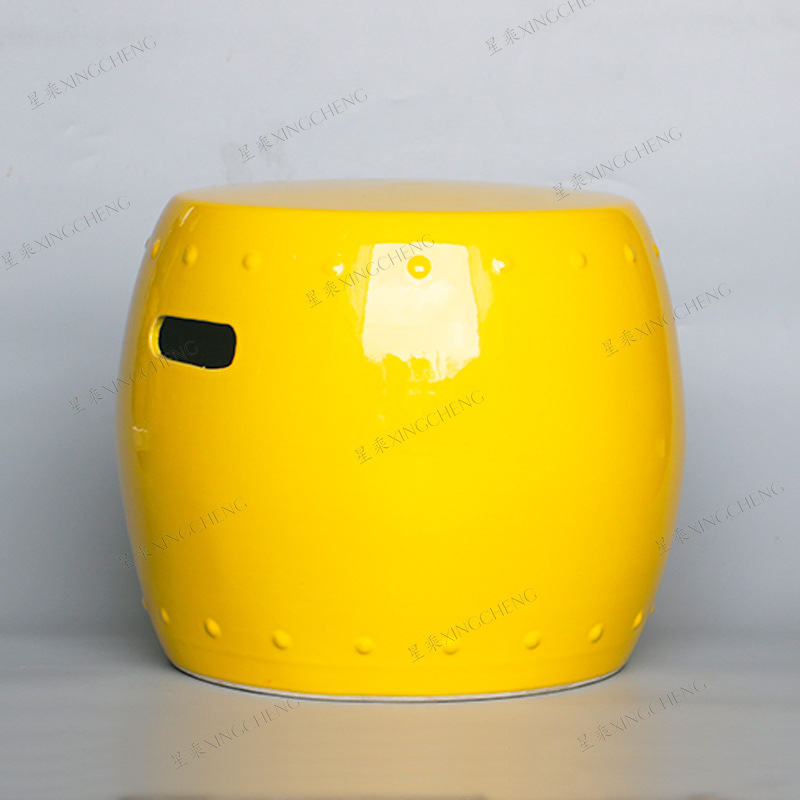 Porcelain kids garden seat  flower stand ceramic drum stool with different single color for home decoration
