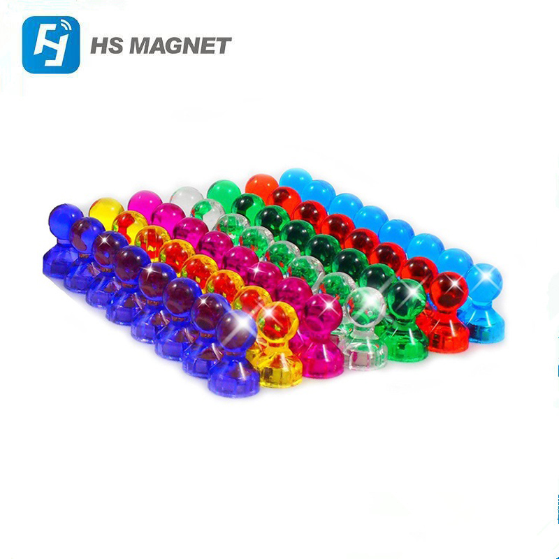 Супер прочного пластика Красочные Магнитные пользовательские Push магниты на холодильник для доски, холодильник, школы и офиса