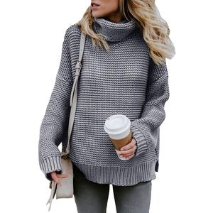 Wholesale Autumn Winter Knit Women Pullover Sweaters Long Sleeves Turtleneck Women Sweater