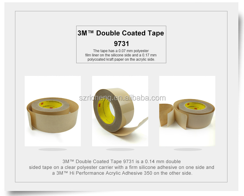 3M High Temperature Silicone Double Sided Tape 9731 - Clear