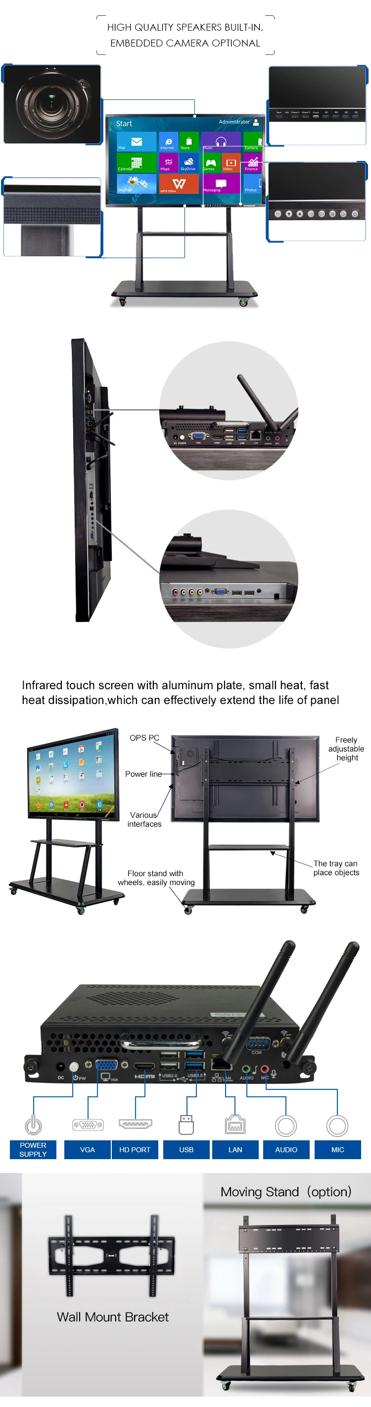 75 inch interactive touch screen display boards interactive smart board led whiteboard smart board digital whiteboard