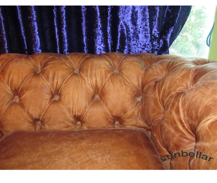 luxury furniture living room sofas chesterfield top grain leather dull polish leather sofa set home furniture