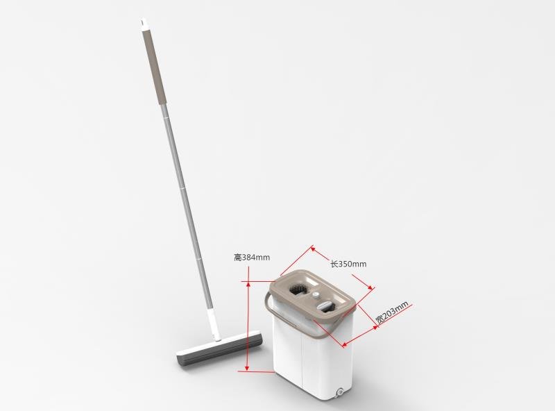 PVA SPONGE MOP WITH BRUSH SELF-CLEAN MOP HANDS FREE SPONGE MOP
