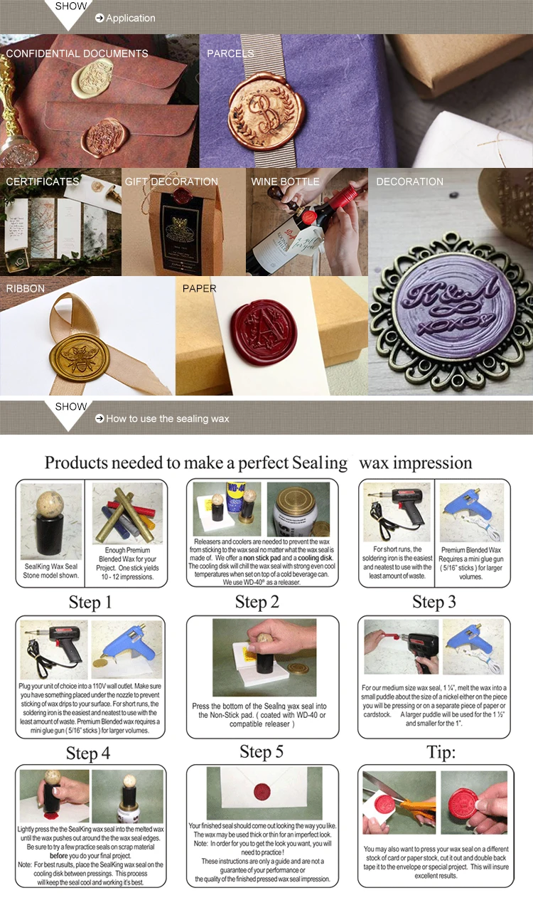 Creative romantic stamp gift box set for invitations, retro Christmas wax seal stickers kit