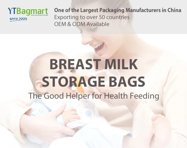 Custom Leakproof Baby Feeding Plastic Breast Milk Storage Bags Bpa Free Stand Up Pouch Pe Double Zipper Breastmilk Bag