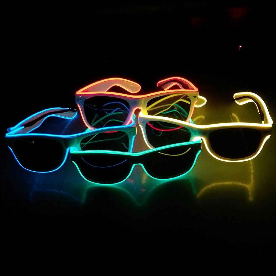 热卖圣诞派对装饰均衡器 led 点亮线霓虹灯 el 眼镜