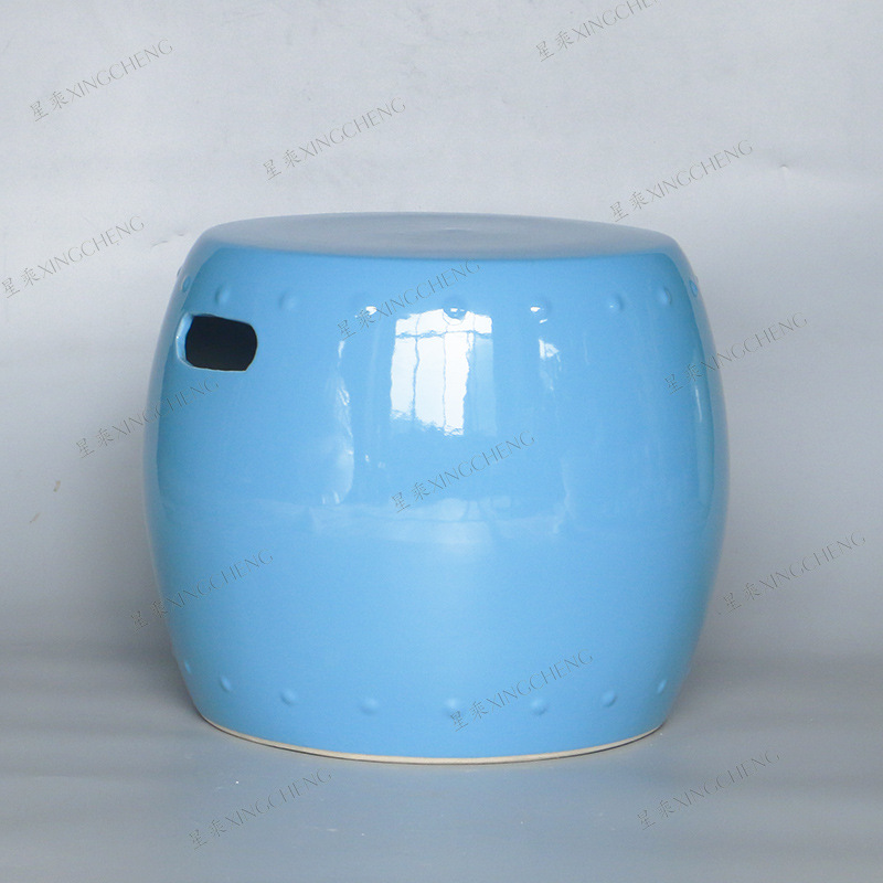 Porcelain kids garden seat  flower stand ceramic drum stool with different single color for home decoration