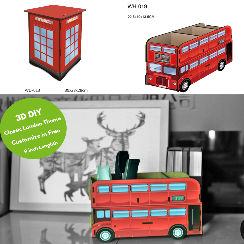 Картон Британский автобус ручка карандаш контейнер офисные принадлежности стол органайзер