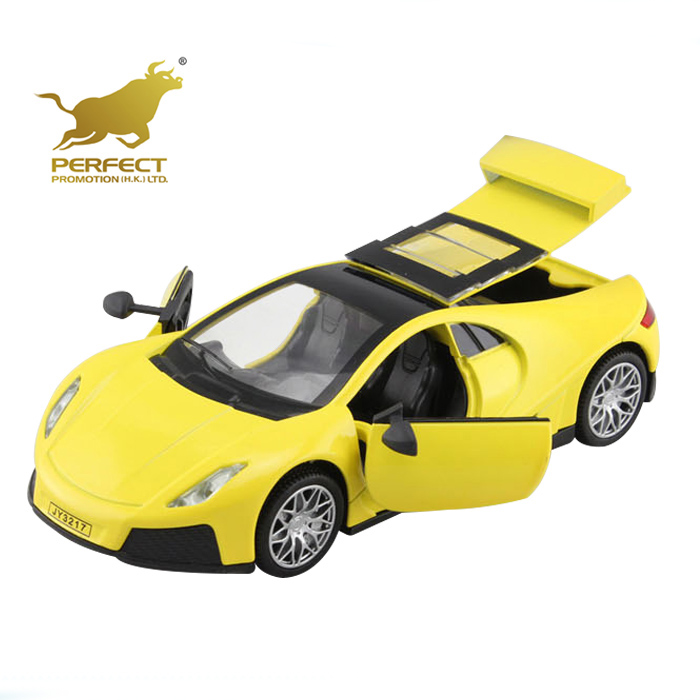 1 32 diecast model pull back metal car toy with sound, light and open door