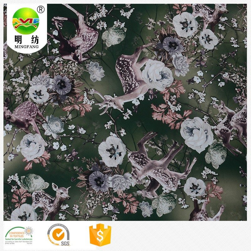 Wholesale polyester satin silk digital printed fabric