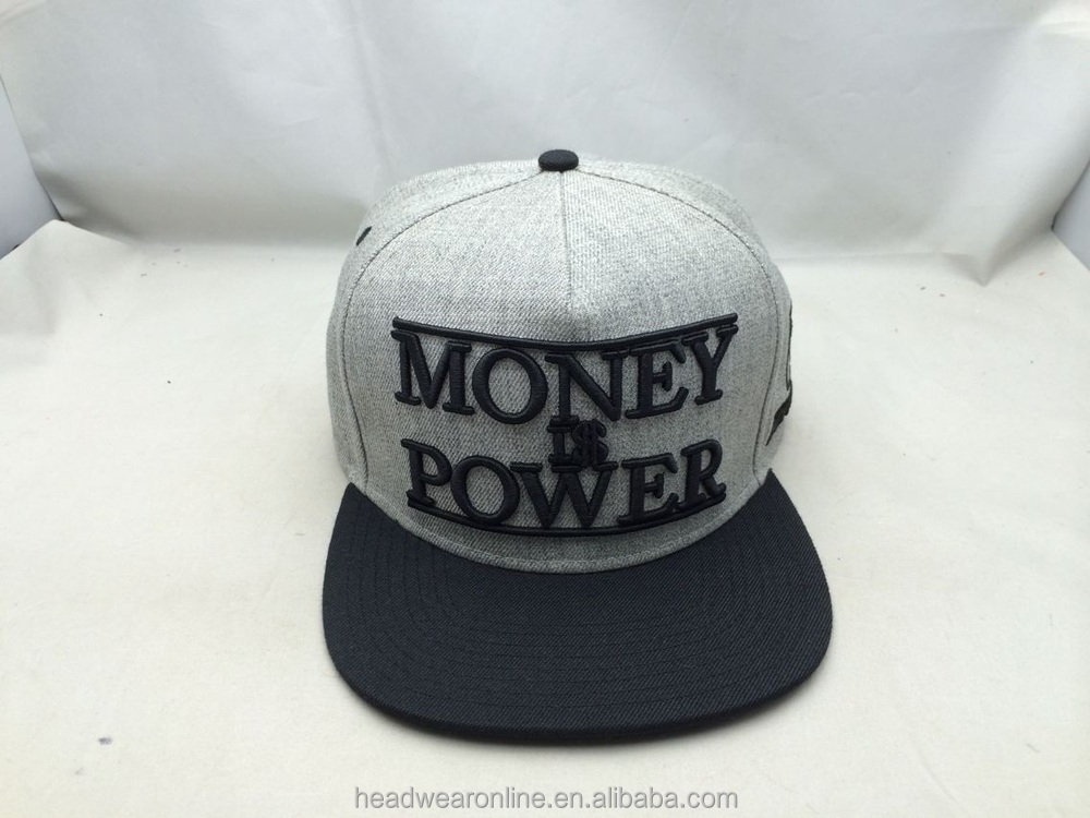 Custom 50% wool snapback hat with 3D embroidery