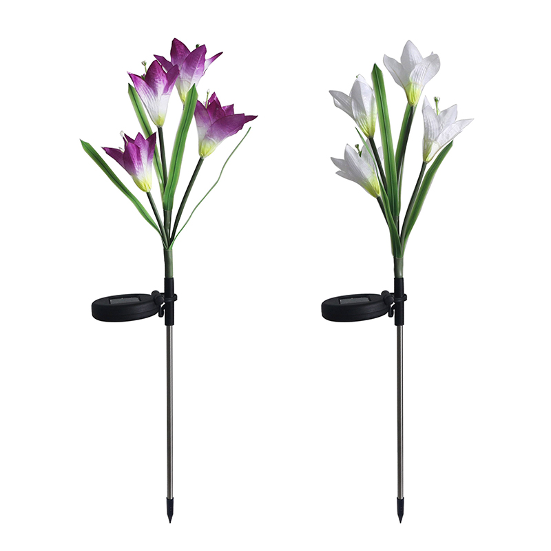 Открытый Сад украшения 8 светодио дный Солнечный цветок лилии свет на Рождество