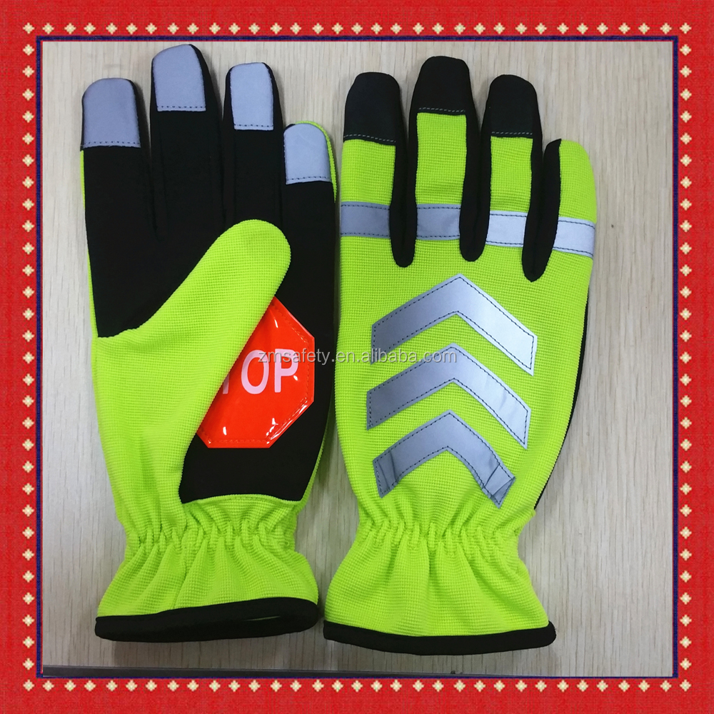 Winter Warm Waterproof Glove Traffic Police Safety Hi-Vis Reflective Gloves