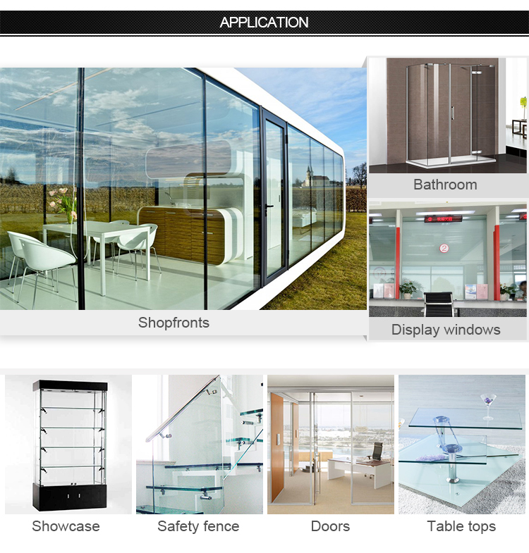 customized size polished edge 10mm 12mm clear tempered glass for shower door partition