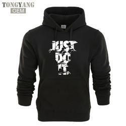 TONGYANG Novo 2018 Hoodies Dos Homens Com Capuz Manga Comprida Logotipo Relâmpago impressão Moletom
