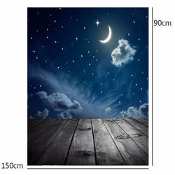 3x5ft Fotografia Vinil Fundo Da Noite Da Lua Lua Placa foto Adereços Estúdio Fotográfico Pano de Fundo À Prova D' Água 0.9 m x 1.5 m