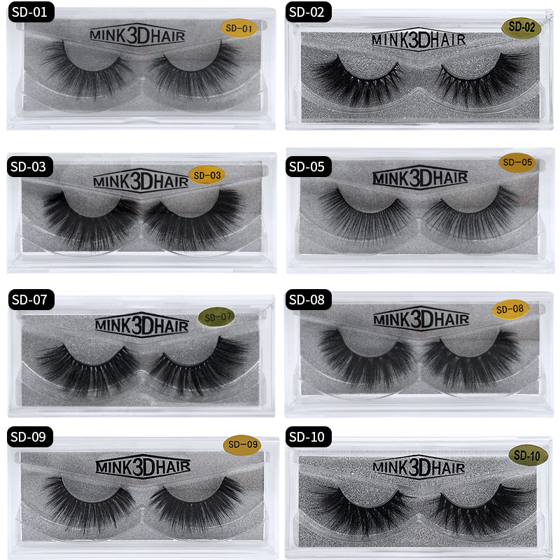 5 Pairs Easily Apply eyelashes miami lashes private label logo 3d mink individual thick false eyelashes custom faux mink lashes
