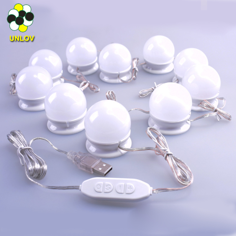Тщеславие лампочки 10 светодио дный LED s светодио дный макияж led косметическое зеркало огни комплект светодио дный ванная комната светодиодные лампы