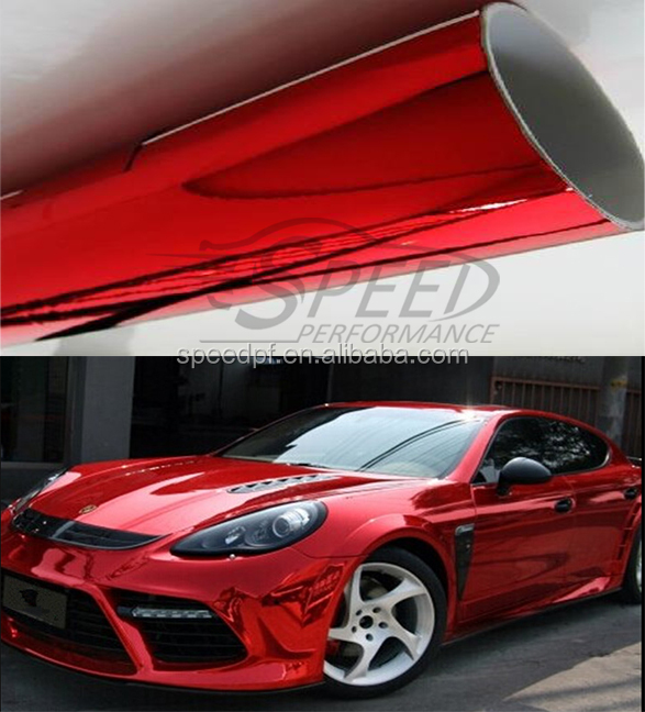 Модная дизайнерская зеркальная Отражающая виниловая пленка с высокой степенью растяжения, красная Хромированная пленка для автомобиля