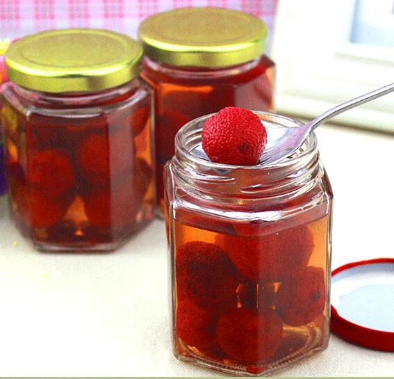 200ml High quality hexagon glass honey jar / glass storage jar for jam