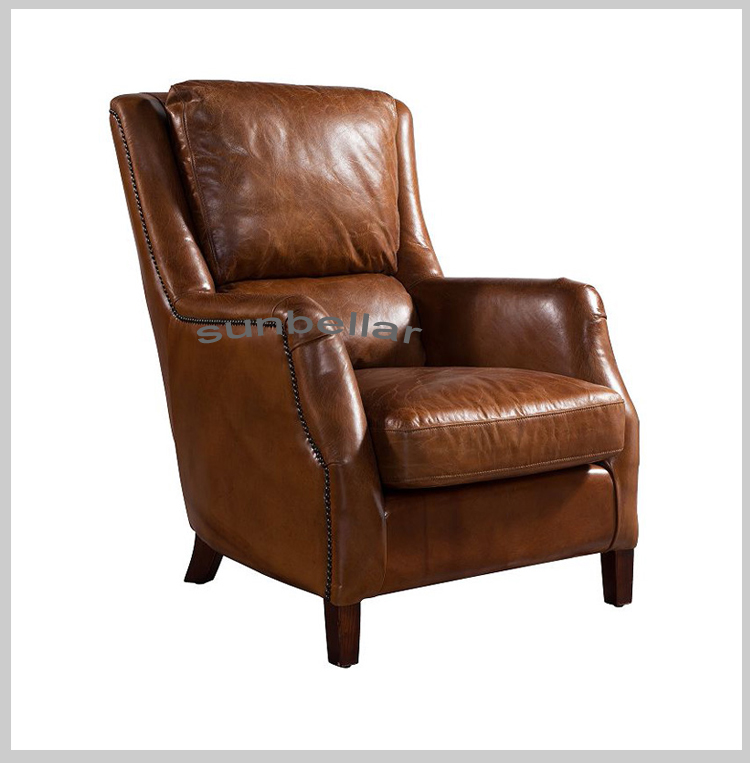 vintage leather wing back accent chair tufted tan leather reclining arm chair inspiration living room sofa chair for sale