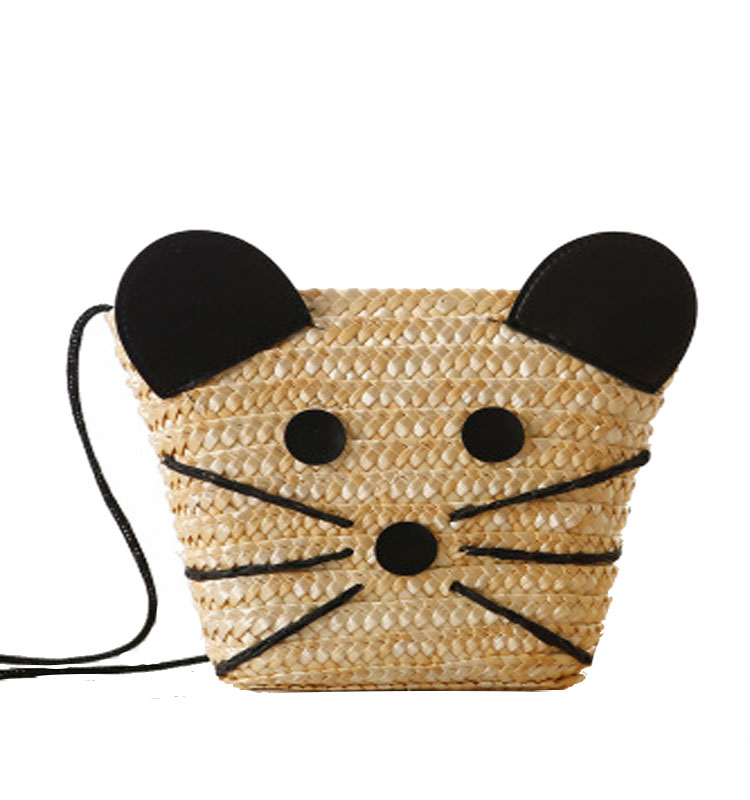 Модная милая маленькая милая соломенная сумка в диагональной упаковке