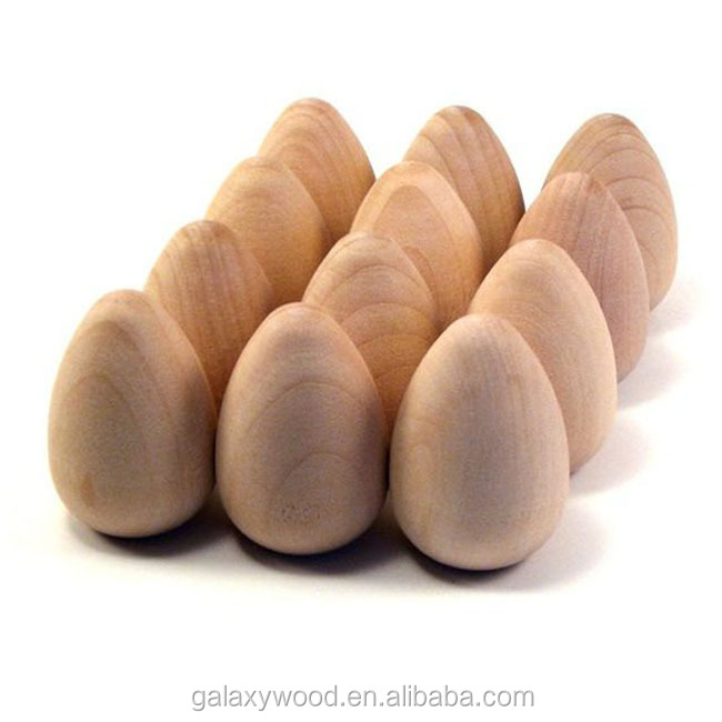 Сделанные на заказ натуральные пустые яйца из массива дерева для праздничного украшения