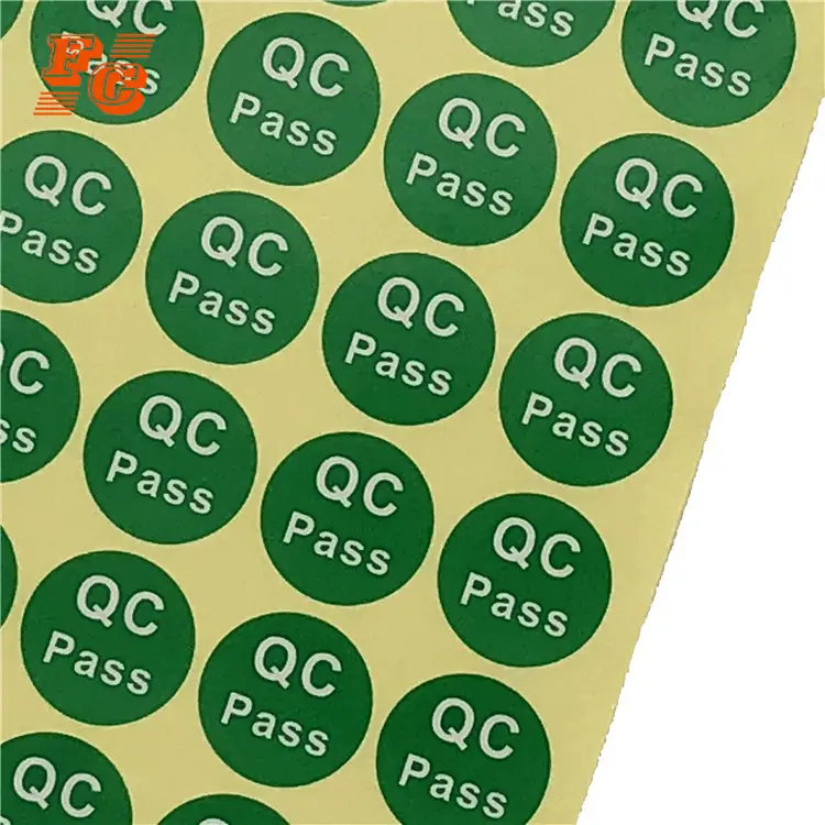 QC Pass наклейка зеленая. Наклейки пройдено. Control label