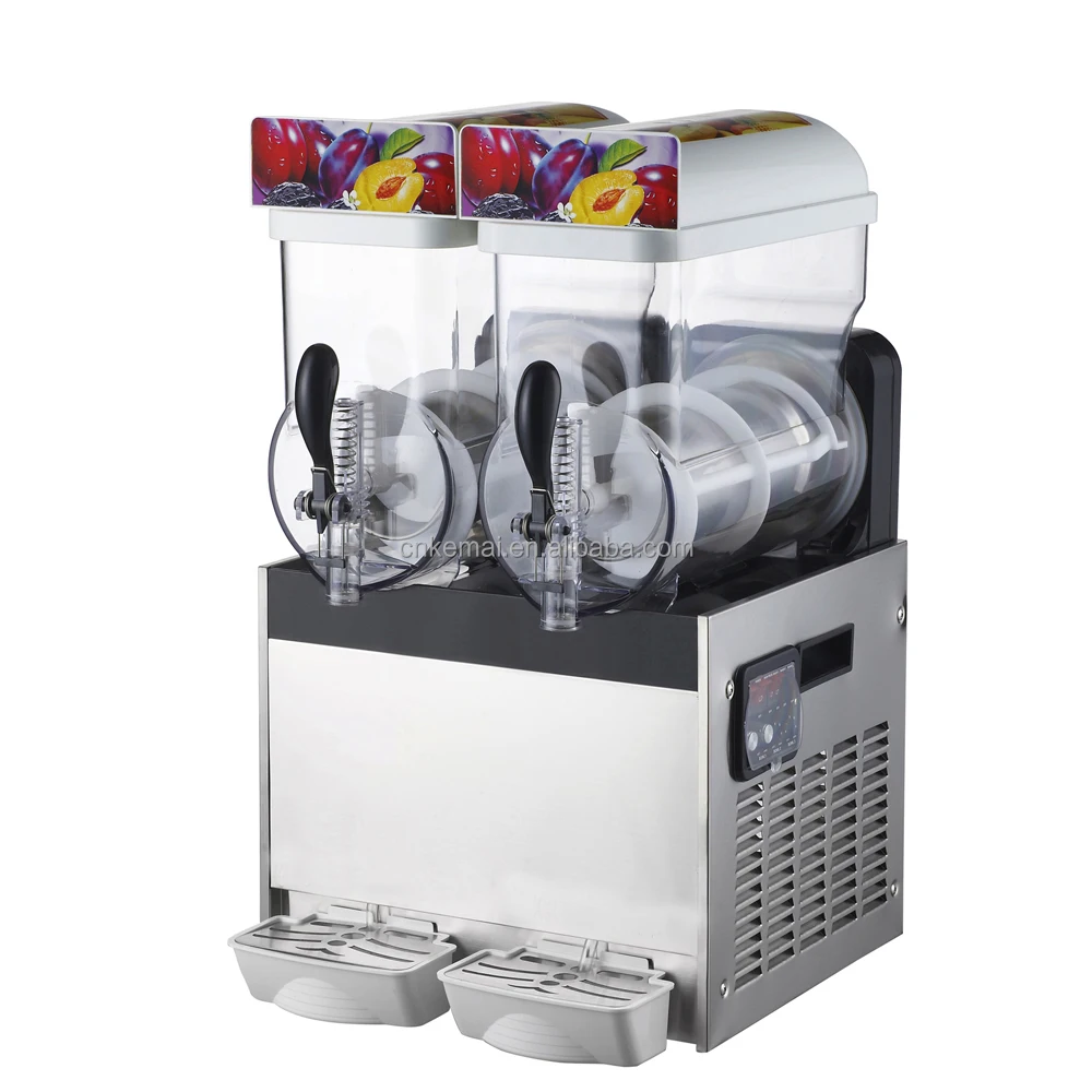 Comai good quality import compressor new design retail commercial 15litre double tank slushy ice cream machine