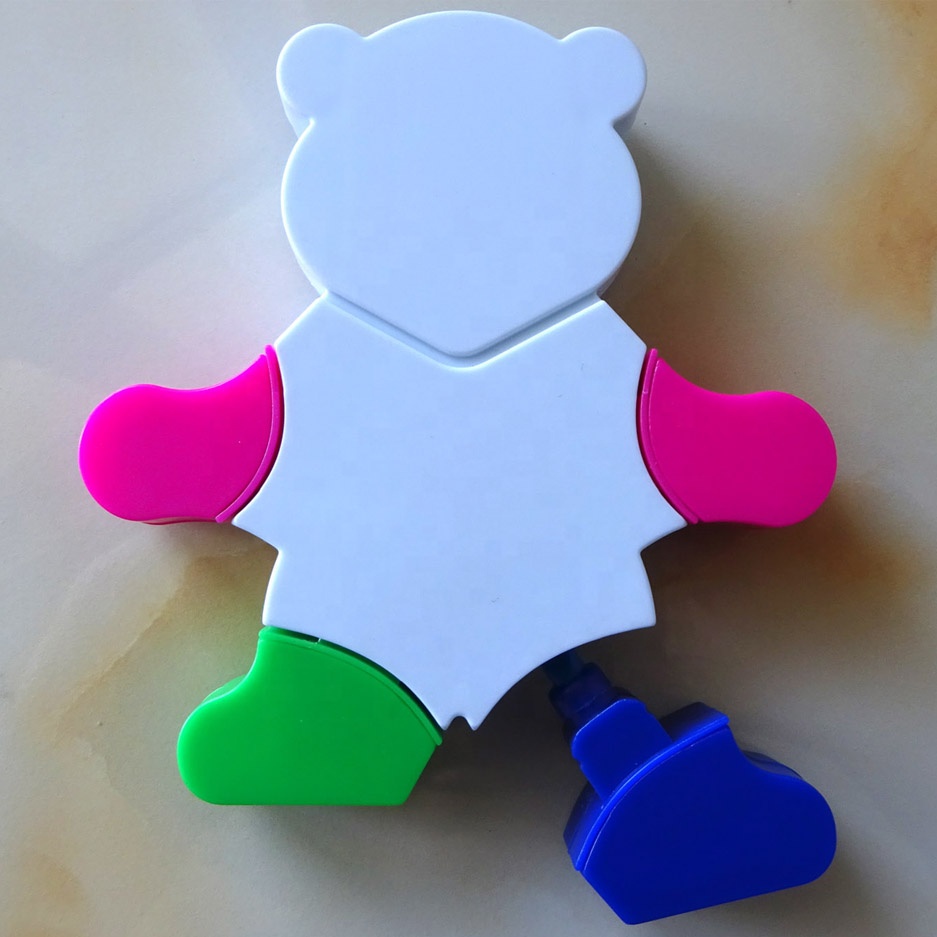 В виде медведя, 4 цвета, ручка-маркер