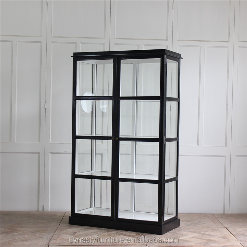 Черная современная мебель гостиная стеклянный витрина