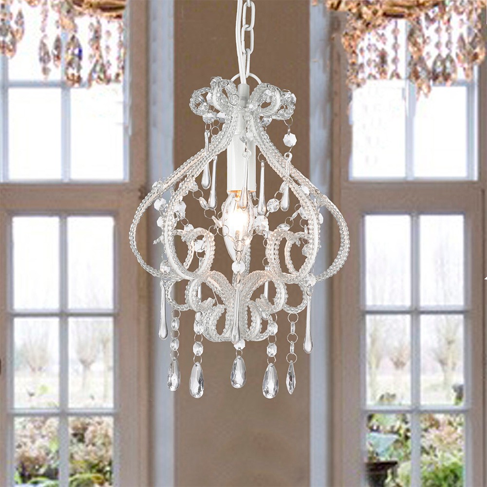 Marie therese 8 light white acrylic crystal chandelier pendant lights